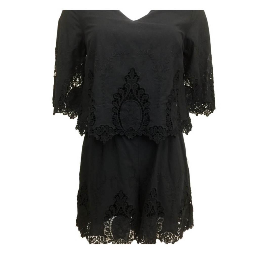 Saks Fifth Avenue Black Detailed Romper